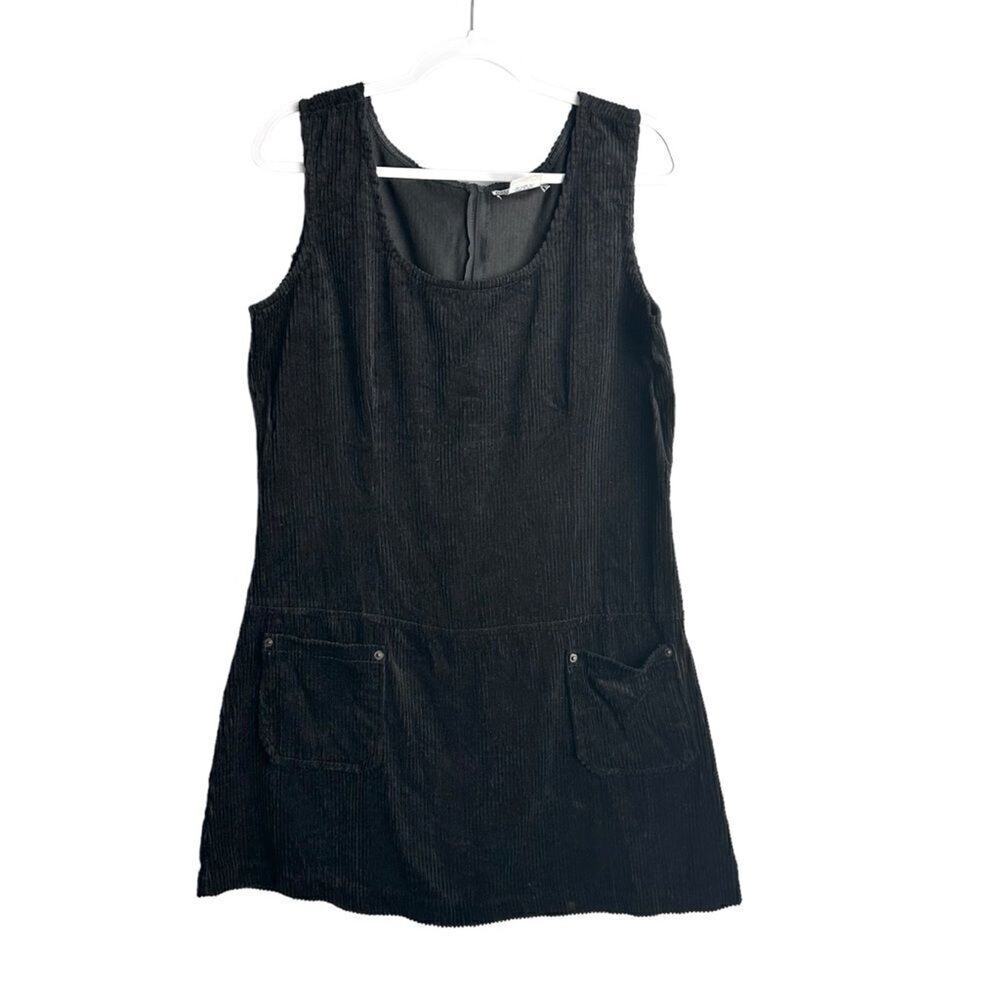Vintage Wrap Around‎ by Wrapper Corduroy Jumper Women's 13/14 Black Sleeveless